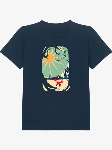 WOOOP Shirt "Fox roaming around II" in Dunkelblau