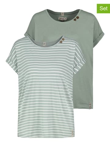 Sublevel 2er-Set: Shirts in Salbei/ Weiß