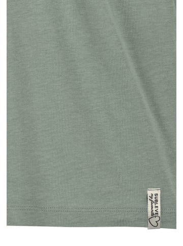 Sublevel 2-delige set: shirts mintgroen/wit