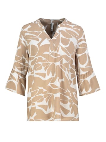 Sublevel Bluse in Hellbraun/ Weiß