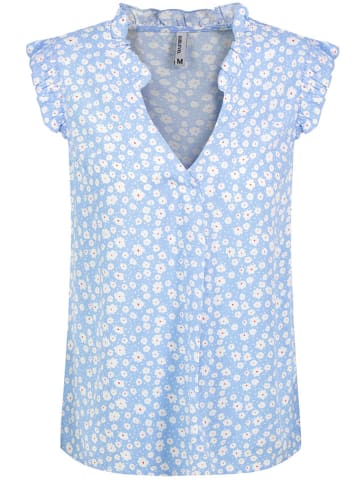 Sublevel Bluse in Hellblau/ Weiß