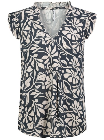 Sublevel Blusentop in Dunkelblau/ Creme