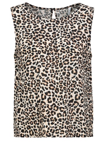 Fresh Made Blousetop wit/lichtbruin/zwart