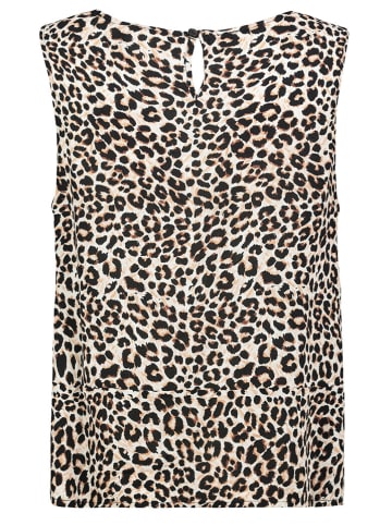 Fresh Made Blousetop wit/lichtbruin/zwart