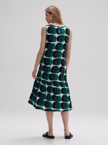 OPUS Kleid in Grün/ Weiß