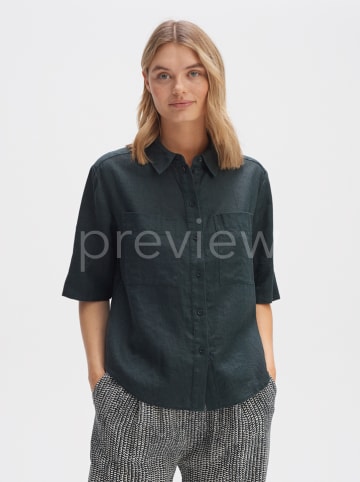 OPUS Leinen-Bluse in Anthrazit