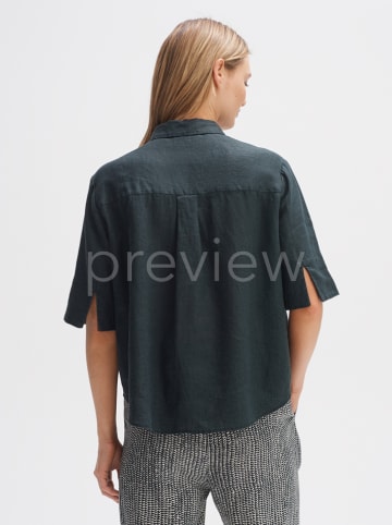 OPUS Leinen-Bluse in Anthrazit
