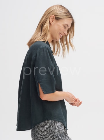 OPUS Leinen-Bluse in Anthrazit