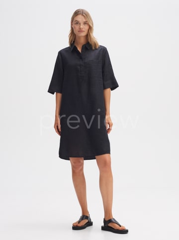 OPUS Leinen-Kleid in Anthrazit