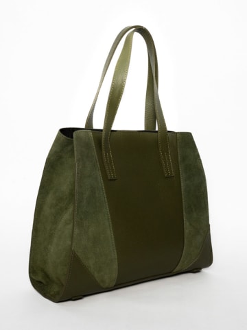 Victor & Hugo Paris Leren schoudertas "Arielle" donkergroen - (B)37,5 x (H)30 x (D)10,5 cm