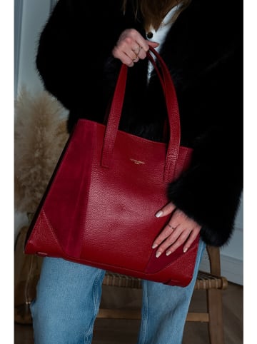 Victor & Hugo Paris Leren schoudertas "Arielle" bordeaux - (B)37,5 x (H)30 x (D)10,5 cm
