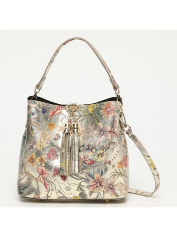 Victor & Hugo Paris Leren handtas "Ema" crème/meerkleurig - (B)20 x (H)25 x (D)12 cm