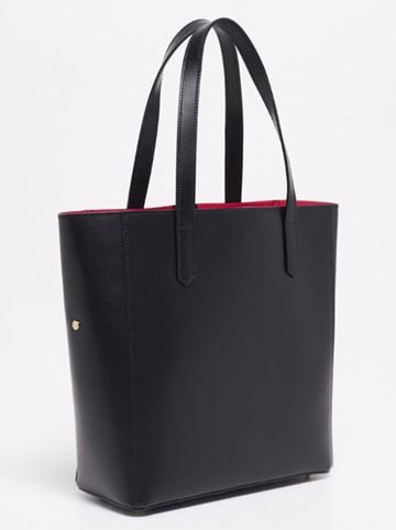 Victor & Hugo Paris Leder-Schultertasche "Bold" in Schwarz - (B)32 x (H)40 x (T)13 cm