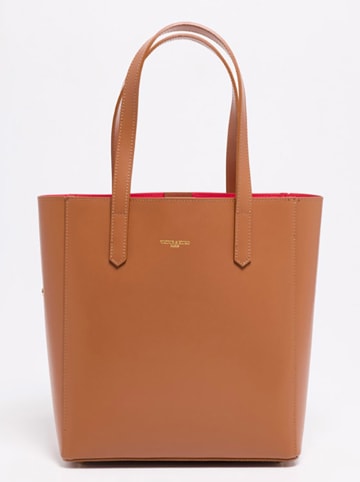 Victor & Hugo Paris Leder-Schultertasche "Bold" in Camel - (B)32 x (H)40 x (T)13 cm
