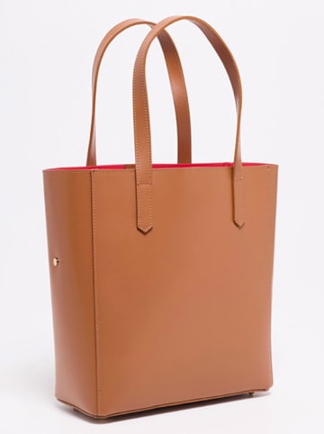 Victor & Hugo Paris Leder-Schultertasche "Bold" in Camel - (B)32 x (H)40 x (T)13 cm