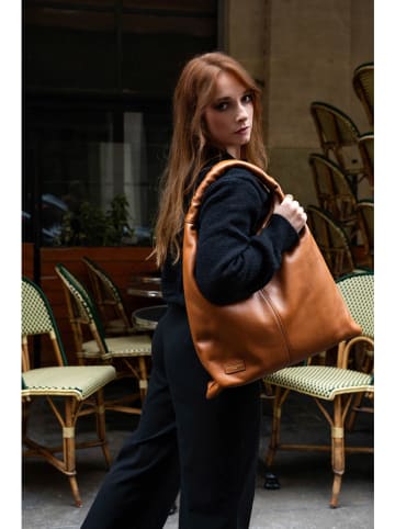 Victor & Hugo Paris Leren schoudertas "Zelie" camel - (B)45 x (H)35 x (D)5 cm