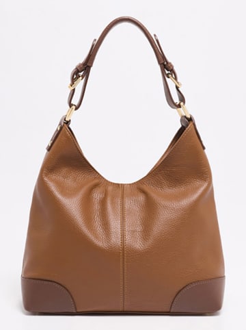 Victor & Hugo Paris Leder-Schultertasche "Anais" in Camel - (B)42 x (H)32 x (T)12 cm