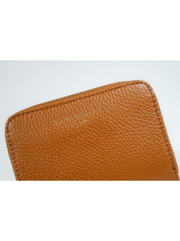 Victor & Hugo Paris Leder-Geldbörse "Kam" in Camel - (B)15 x (H)10 x (T)3 cm