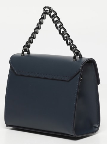 Victor & Hugo Paris Leder-Henkeltasche "Thea" in Dunkelblau - (B)19 x (H)17 x (T)10 cm