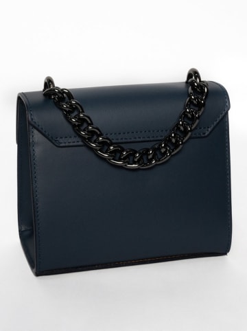 Victor & Hugo Paris Leren handtas "Thea" donkerblauw - (B)19 x (H)17 x (D)10 cm