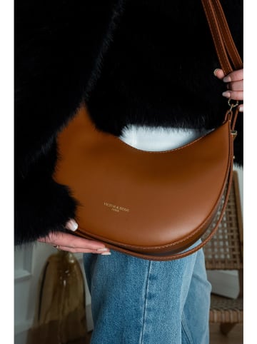 Victor & Hugo Paris Leder-Schultertasche "Bruna" in Camel - (B)25 x (H)15 x (T)8,5 cm