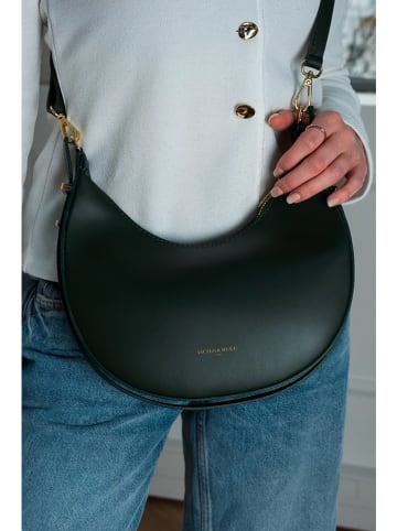 Victor & Hugo Paris Leder-Schultertasche "Bruna" in Schwarz - (B)25 x (H)15 x (T)8,5 cm