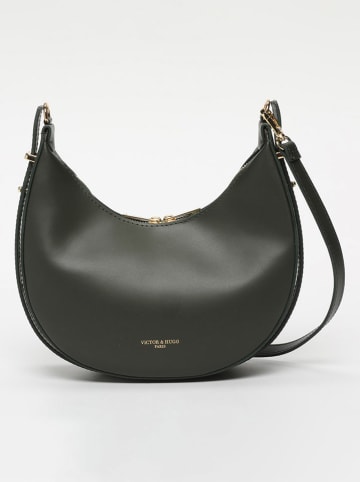 Victor & Hugo Paris Leder-Schultertasche "Bruna" in Schwarz - (B)25 x (H)15 x (T)8,5 cm