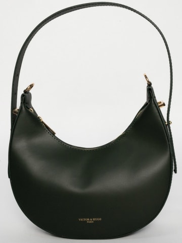Victor & Hugo Paris Leder-Schultertasche "Bruna" in Schwarz - (B)25 x (H)15 x (T)8,5 cm