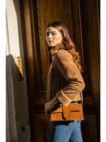 Victor & Hugo Paris Leder-Schultertasche "Shana" in Camel - (B)28 x (H)13 x (T)6,5 cm