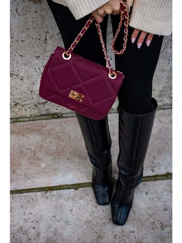 Victor & Hugo Paris Leder-Schultertasche "Giulia" in Pflaume - (B)21 x (H)16 x (T)7 cm