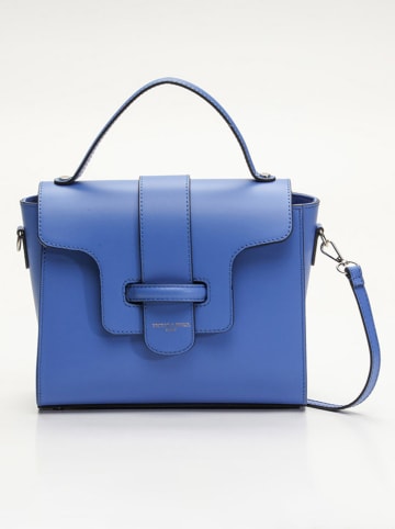 Victor & Hugo Paris Skórzana torebka "Ariel" w kolorze niebieskim - 26,5 x 23 x 8 cm