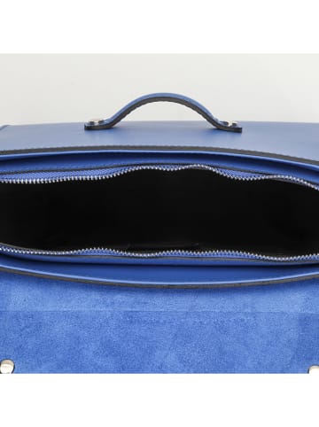 Victor & Hugo Paris Skórzana torebka "Ariel" w kolorze niebieskim - 26,5 x 23 x 8 cm