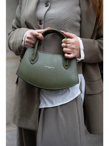 Victor & Hugo Paris Leder-Henkeltasche "Versailles" in Dunkelgrün - (B)23,5 x (H)14,5 x (T)6,5 cm