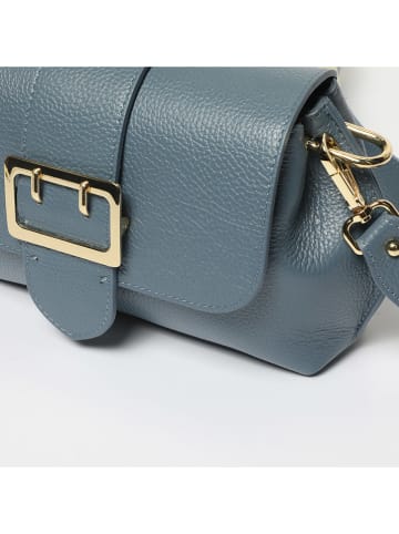 Victor & Hugo Paris Leren schoudertas "Irine" blauw - (B)30 x (H)15 x (D)6 cm