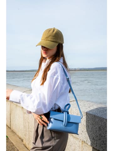 Victor & Hugo Paris Leder-Henkeltasche "Emy" in Hellblau - (B)22 x (H)11 x (T)5 cm