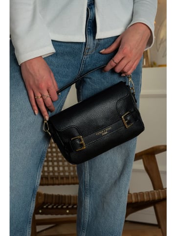 Victor & Hugo Paris Leder-Umhängetasche "Lyana" in Schwarz - (B)22 x (H)15 x (T)6 cm