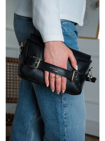 Victor & Hugo Paris Leder-Umhängetasche "Lyana" in Schwarz - (B)22 x (H)15 x (T)6 cm
