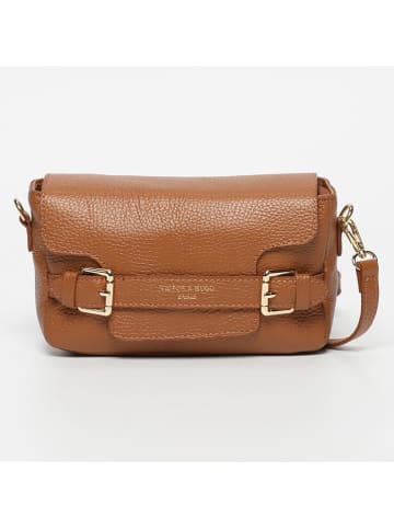 Victor & Hugo Paris Leder-Umhängetasche "Lyana" in Camel - (B)22 x (H)15 x (T)6 cm