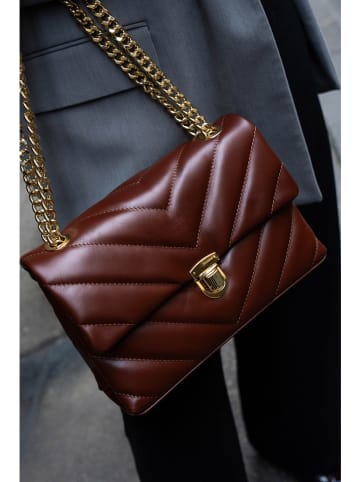 Victor & Hugo Paris Leder-Schultertasche in Braun - (B)26 x (H)18 x (T)9,5 cm