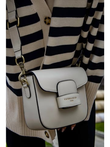 Victor & Hugo Paris Leder-Umhängetasche "Elaine" in Weiß - (B)26 x (H)16 x (T)6 cm