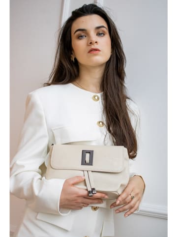 Victor & Hugo Paris Leder-Umhängetasche "Joyce" in Creme - (B)26 x (H)16 x (T)6 cm