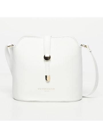 Victor & Hugo Paris Leder-Umhängetasche "Elise" in Weiß - (B)22 x (H)23 x (T)13 cm