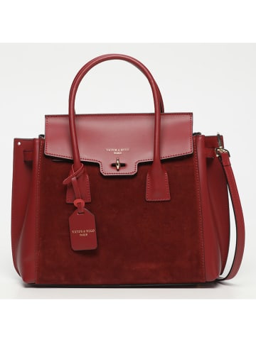 Victor & Hugo Paris Leder-Henkeltasche "Jane" in Bordeaux - (B)36 x (H)35 x (T)24 cm