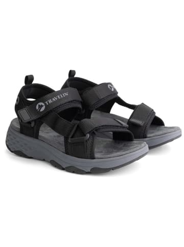 TRAVELIN' Leren trekkingsandalen "Angvik" zwart