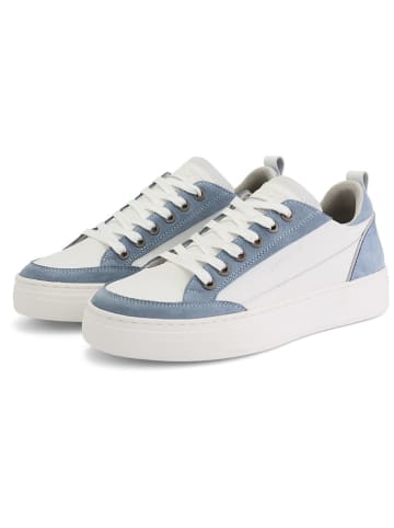 TRAVELIN' Leder-Sneakers "Caris" in Weiß/ Blau