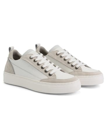 TRAVELIN' Skórzane sneakersy "Caris" w kolorze biało-beżowym