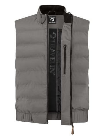 TRAVELIN' Doorgestikte bodywarmer "Magnus" grijs