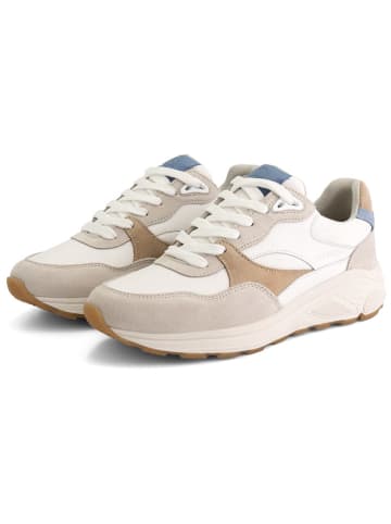 TRAVELIN' Leren sneakers "Rayleigh" wit/beige