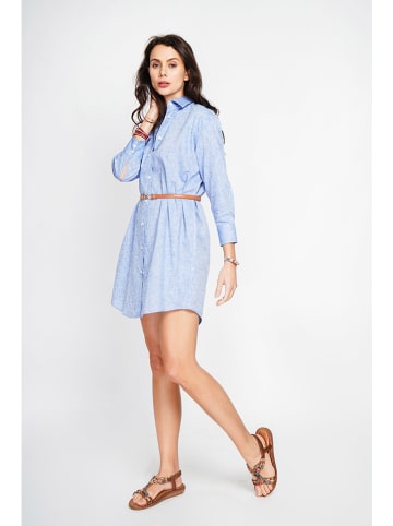 ASSUILI Leinenkleid in Hellblau