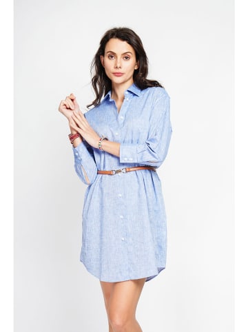 ASSUILI Leinenkleid in Hellblau